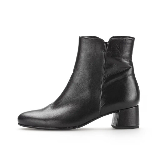 Gabor 75.680.27 Black Leather Block Heel Ankle Boot | newshoes.ie