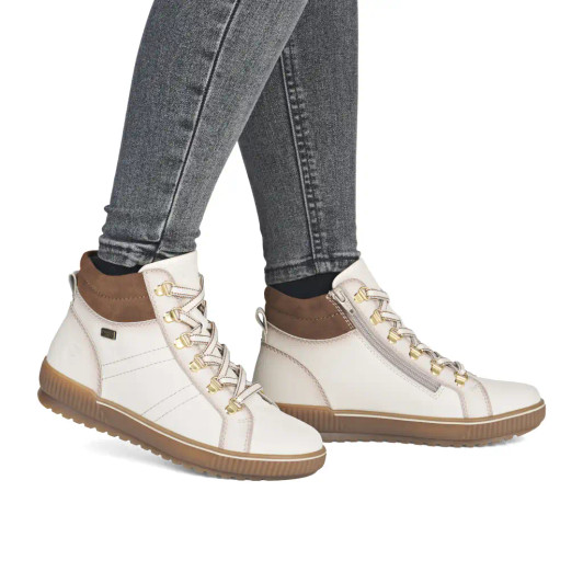 Remonte D0781-60 Cream Tex Ankle Boot | newshoes.ie