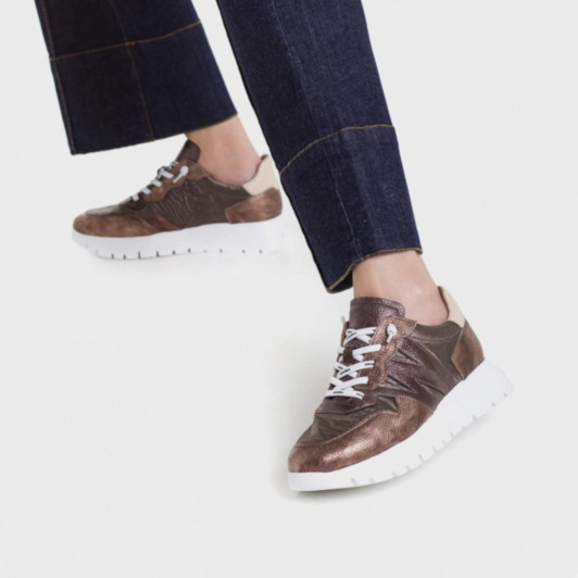 Wonders Odisei A-2491 Bronze Metallic Sneaker | newshoes.ie