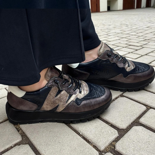 Wonders Odisei 91 Black Metallic Sneaker | newshoes.ie