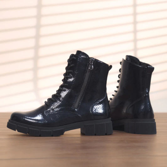 Remonte D2S72-14 Navy Patent Boot | newshoes.ie