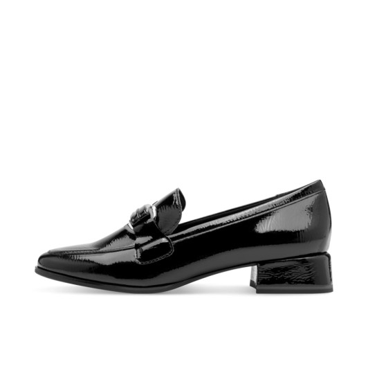 Marco Tozzi 24250-45 001 Black Patent Block Heel Loafer | newshoes.ie