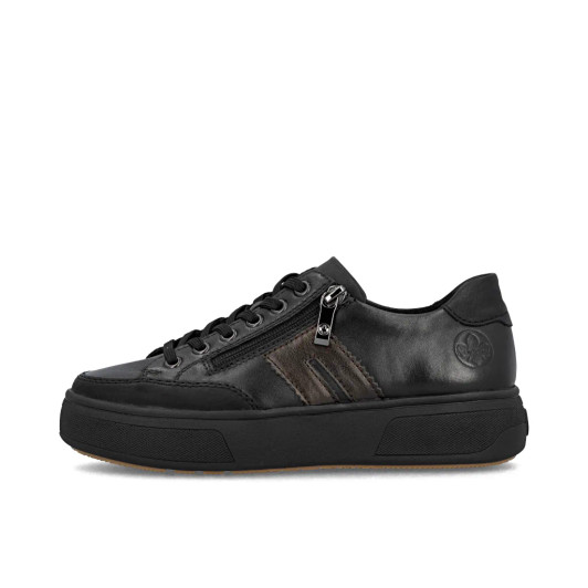 Rieker M7711-00 Black Matt Low Sneaker | newshoes.ie