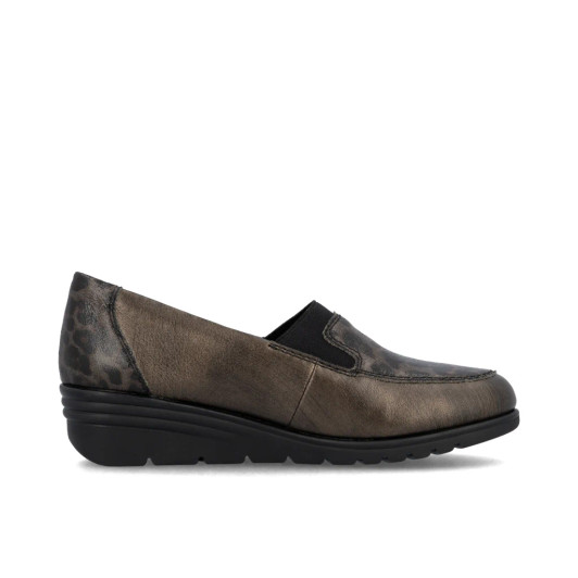 Rieker L5351-90 Bronze Wedge Loafer | newshoes.ie
