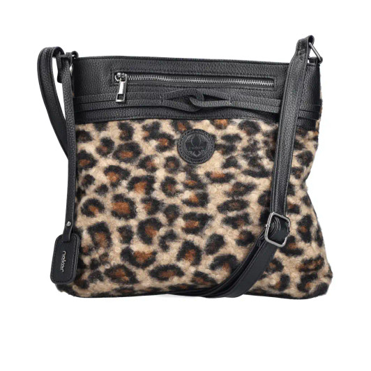 Rieker H1010-24 Black Leopard Print Cross Body Bag | newshoes.ie