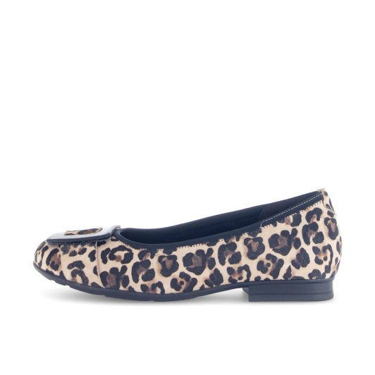 Gabor 72.463.90 Leopard Print Comfort Fit Ballerina Pumps | newshoes.ie