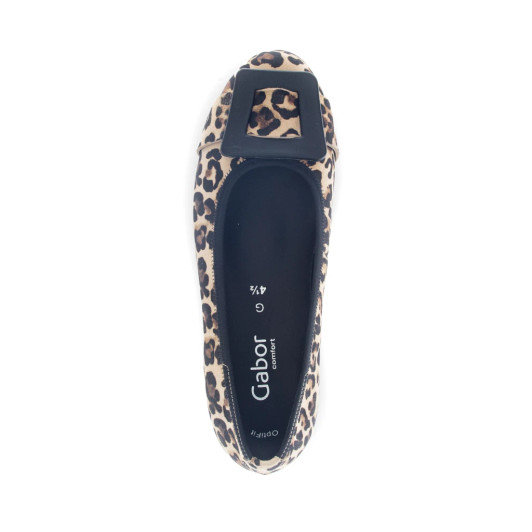 Gabor 72.463.90 Leopard Print Comfort Fit Ballerina Pumps | newshoes.ie