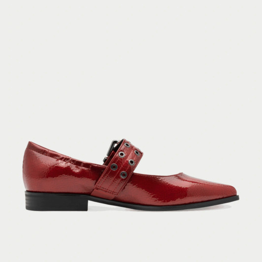 Marco Tozzi 22128-45 566 Red Patent Flat Heel Dress Shoe | newshoes.ie