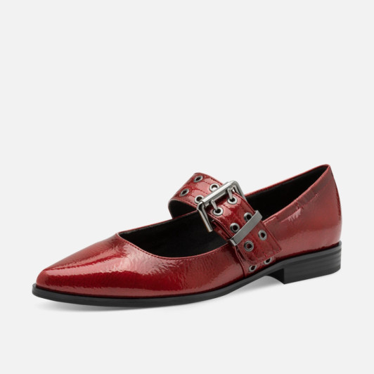 Marco Tozzi 22128-45 566 Red Patent Flat Heel Dress Shoe | newshoes.ie