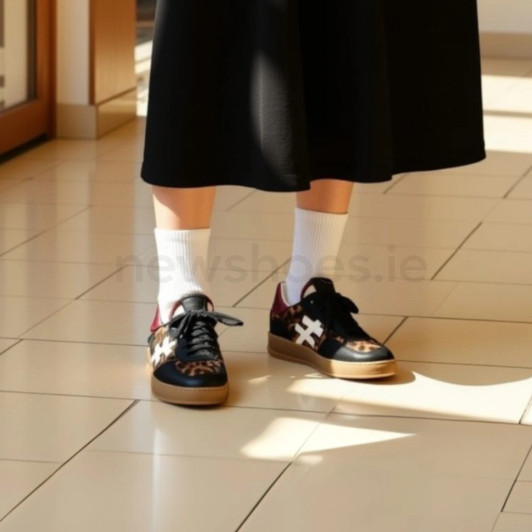 Another Trend Iconic II A032W4A3 Black & Leopard Print Sneaker | newshoes.ie