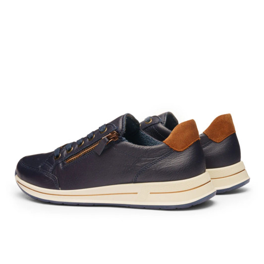 Ara Osaka 2.0 12-24801-22 (H Fitting) Navy & Tan Wider Fit Sneaker | newshoes.ie