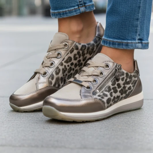 Ara Osaka 12-64587-05 (H Fitting) Pewter Wide Fit Sneaker | newshoes.ie