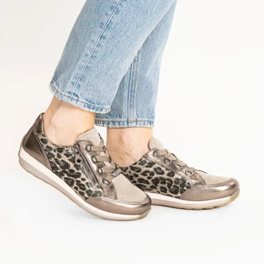 Ara Osaka 12-64587-05 (H Fitting) Pewter Wide Fit Sneaker | newshoes.ie