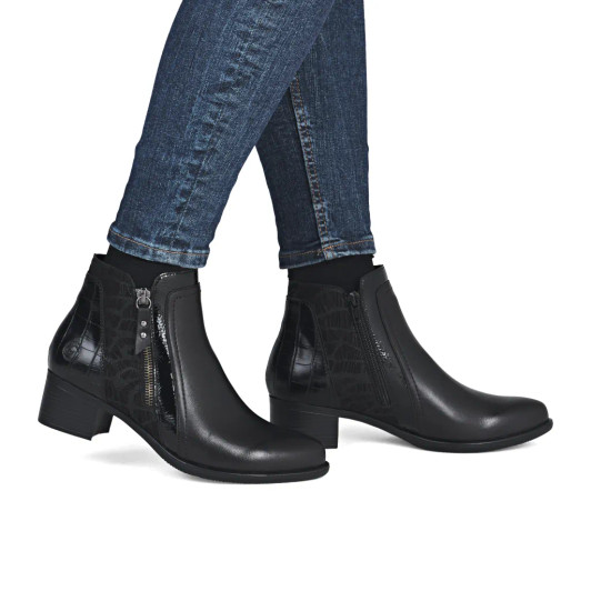 Remonte R5172-00 Black Block Heel Ankle Boot | newshoes.ie