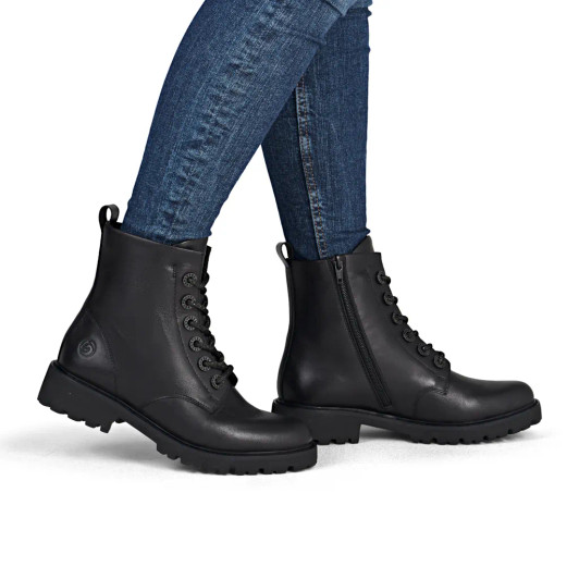 Remonte D8653-00 Black Leather Biker Boot | newshoes.ie