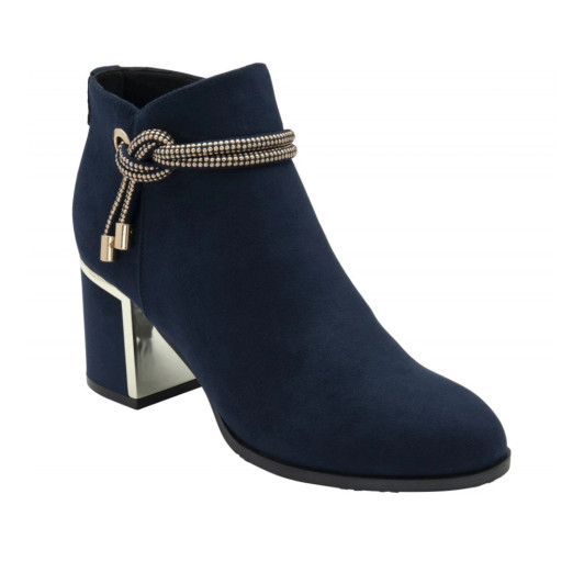 Lotus Tina ULB457DE00 Navy Nubuck Block Heel Ankle Boot