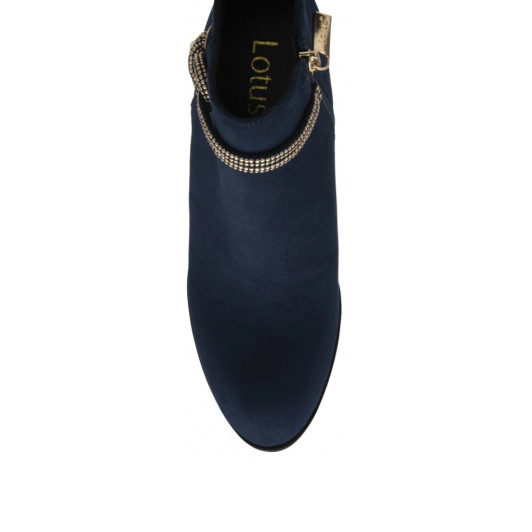 Lotus Tina ULB457DE00 Navy Nubuck Block Heel Ankle Boot