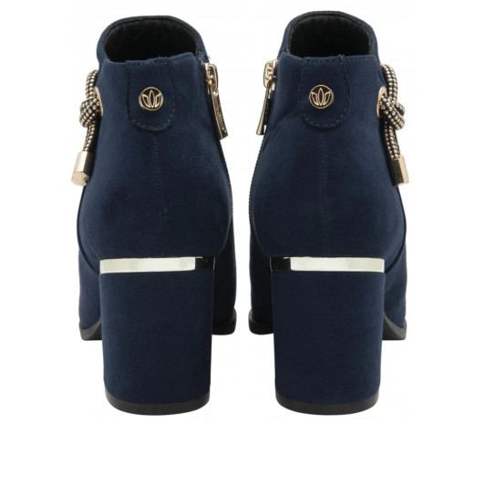 Lotus Tina ULB457DE00 Navy Nubuck Block Heel Ankle Boot