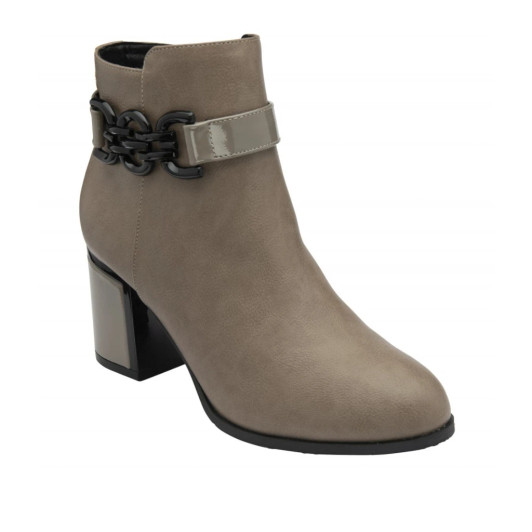Lotus Amarin ULB454FF00 Taupe Vegan Block Heel Ankle Boot | newshoes.ie