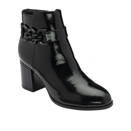 Lotus Amarin ULB454BP00 Black Patent Block Heel Ankle Boot | newshoes.ie