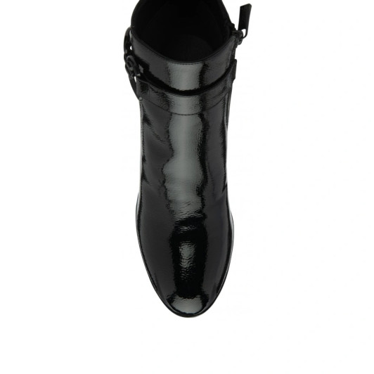 Lotus Amarin ULB454BP00 Black Patent Block Heel Ankle Boot | newshoes.ie