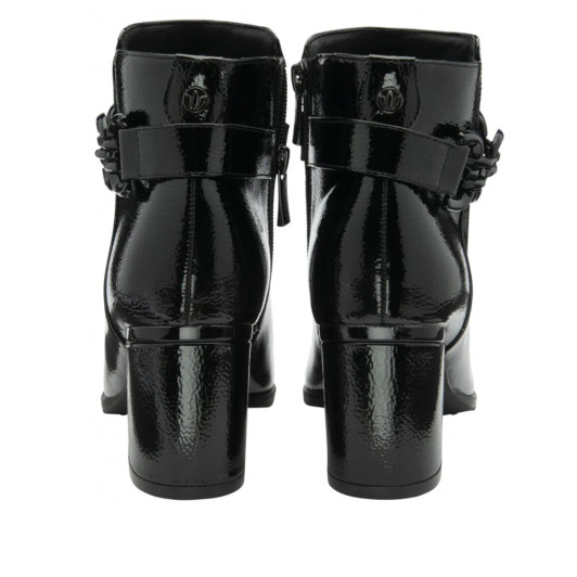 Lotus Amarin ULB454BP00 Black Patent Block Heel Ankle Boot | newshoes.ie