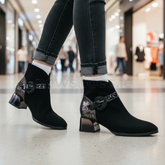 Loretta Vitale C3849A Black Suede Ankle Boot | newshoes.ie