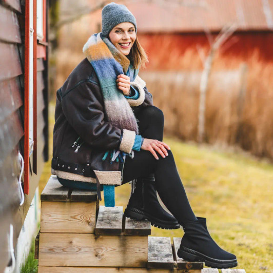 Ara Mood 12-14102-01 (H Fitting) Black Waterproof Stretch Wide Fit Boot | newshoes.ie