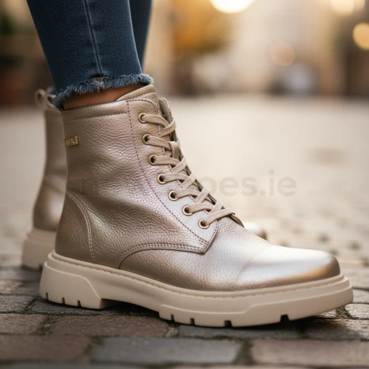 Caprice 9-26256-45 959 Gold Metallic Wide Fit Tex Ankle Boot | newshoes.ie