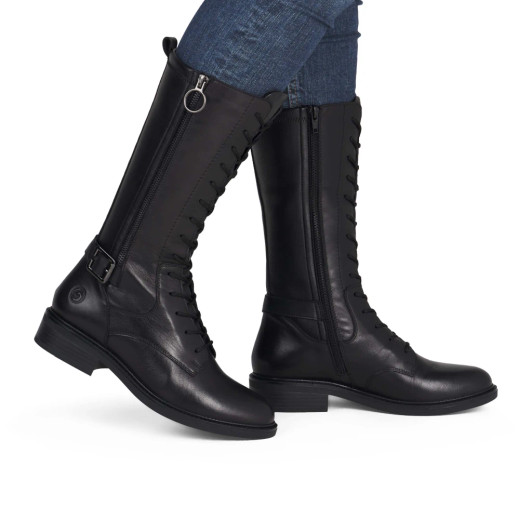 Remonte D2W71-00 Black Smooth Leather Mid-Calf Boot | newshoes.ie
