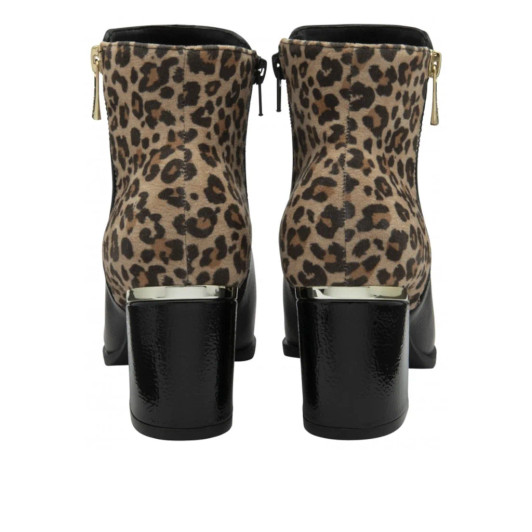 Lotus Athens ULB456BX00 Black & Leopard Heeled Ankle Boots | newshoes.ie