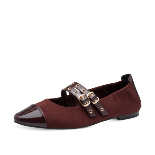 Marco Tozzi 2-22107-45 Bordeaux Flat Ballerina Pump | newshoes.ie