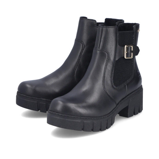 Rieker 74560-00 Black Chunky Sole Ankle Boot | newshoes.ie