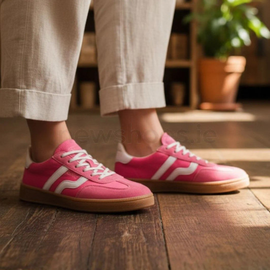 Gant Cuzima 30538956 G545 Rapture Rose & Silver Satin Leather Sneaker | newshoes.ie