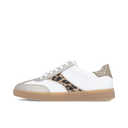Remonte D2C05-80 White Leopard Sparkle Low Sneaker | newshoes.ie