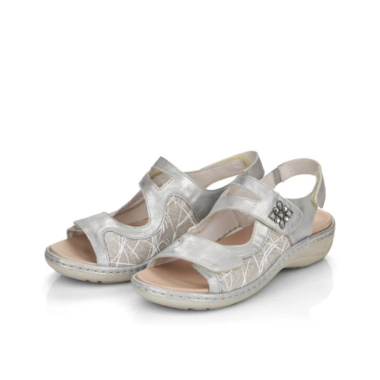 Remonte D7647-40 Silver Velcro Sandal | newshoes.ie