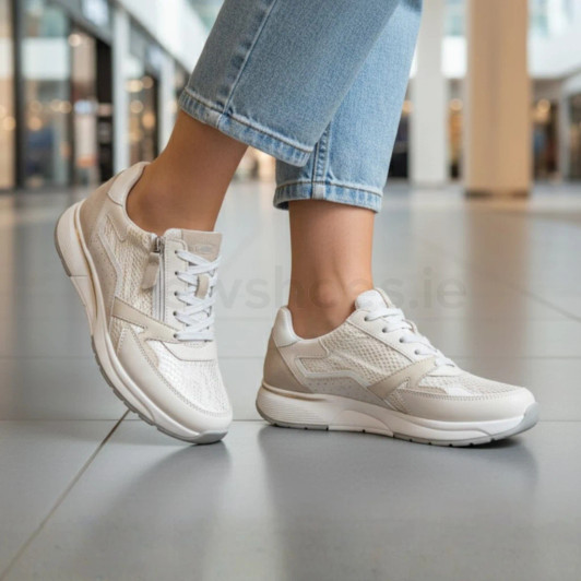Gabor Rolling Soft 86.878.35 Nude & Gold Low Sneaker | newshoes.ie