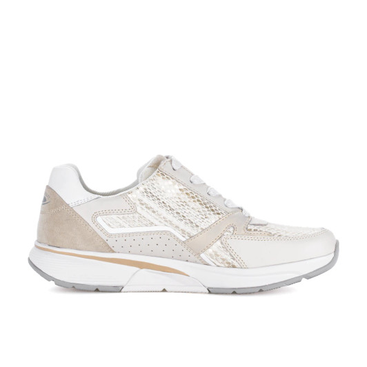 Gabor Rolling Soft 86.878.35 Nude & Gold Low Sneaker | newshoes.ie