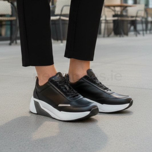 Gabor Rolling Soft 86.915.57 Black Leather Sneaker | newshoes.ie