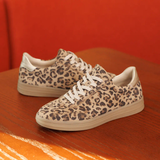 Remonte D2C06-90 Leopard Print Low Sneaker | newshoes.ie