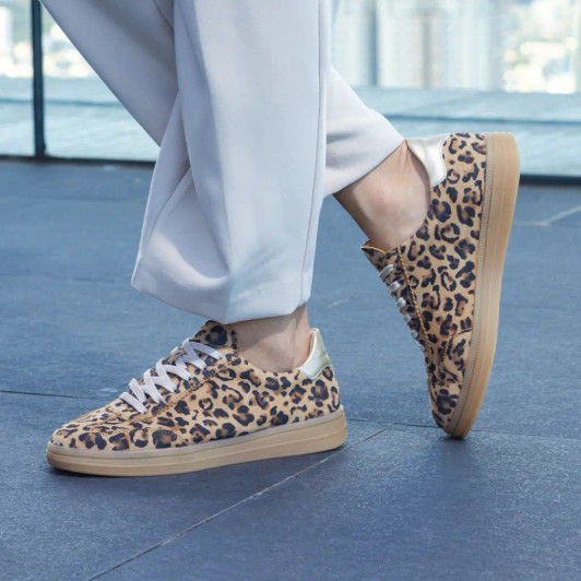 Remonte D2C06-90 Leopard Print Low Sneaker | newshoes.ie