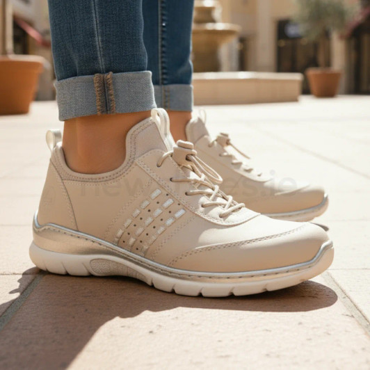 Rieker L3259-60 Beige Toggle Sneaker | newshoes.ie