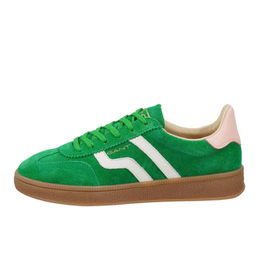 Gant Cuzima 32533197 G746 Green & Peach Suede Sneaker | newshoes.ie