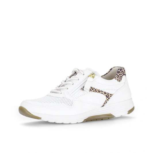 Gabor Rolling Soft 86.978.25 White & Leopard Sneaker | newshoes.ie