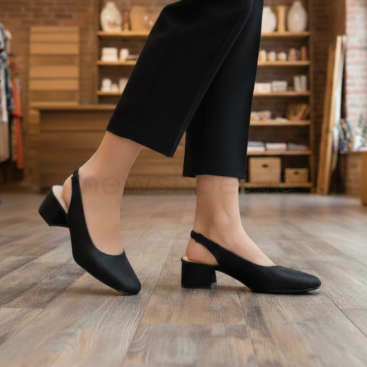 Caprice 9-29500-42 043 Black Metallic Slingback | newshoes.ie