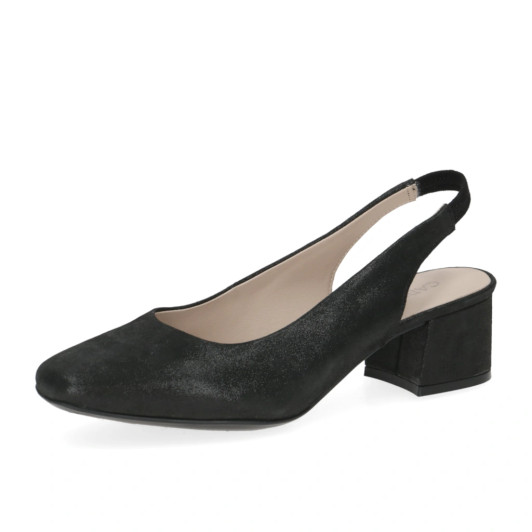 Caprice 9-29500-42 043 Black Metallic Slingback | newshoes.ie