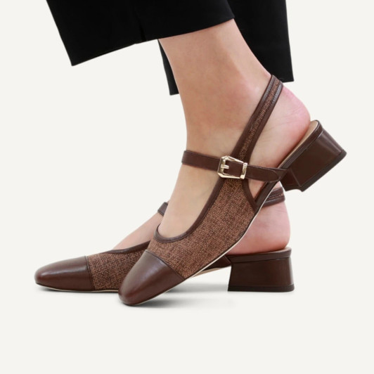 Caprice 9-29604-46 329 Brown Slingback Pumps | newshoes.ie