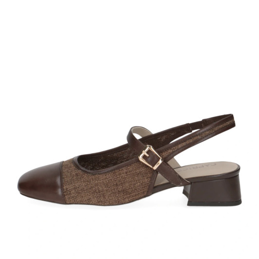 Caprice 9-29604-46 329 Brown Slingback Pumps | newshoes.ie