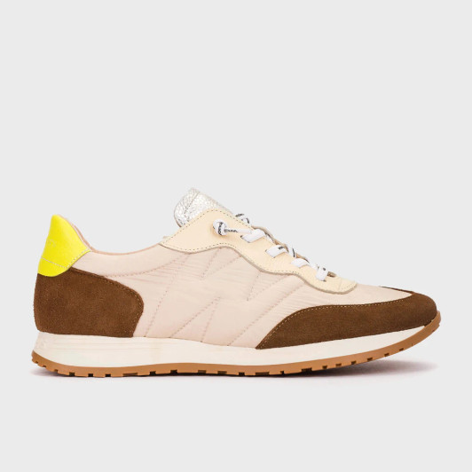 Wonders Towanda 02 A-4802 Cognac & Taupe Retro Sneaker | newshoes.ie