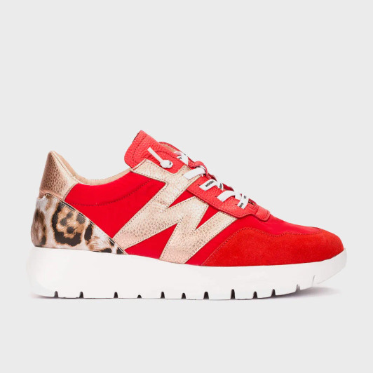 Wonders Odisei 00 A-24100 Red Combi Wedge Sneaker | newshoes.ie